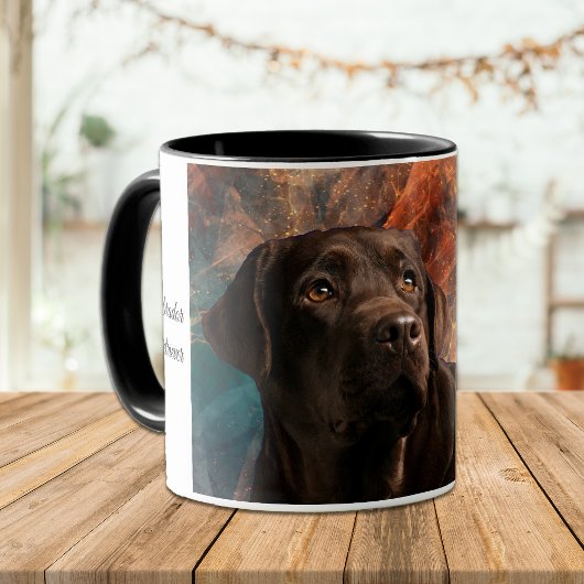 Schokolade Labrador Portrait auf Abstrakter Tasse