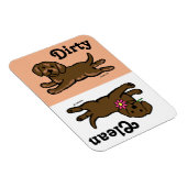 Schokolade Labrador Puppy sauber / Dirty Magnet (Rechte Seite)