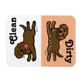 Schokolade Labrador Puppy sauber / Dirty Magnet (Horizontal)