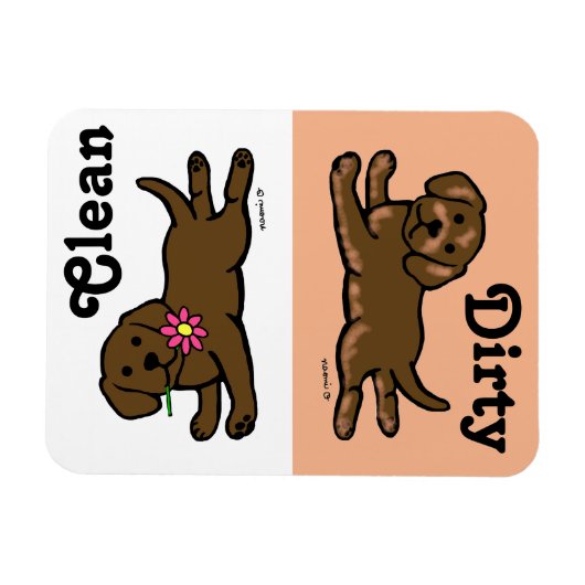 Schokolade Labrador Puppy sauber / Dirty Magnet (Horizontal)