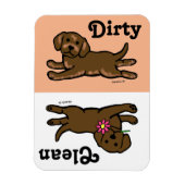 Schokolade Labrador Puppy sauber / Dirty Magnet (Vertikal)