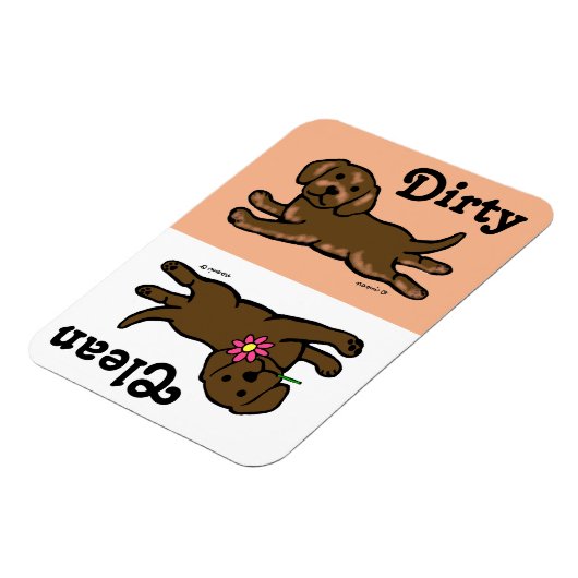 Schokolade Labrador Puppy sauber / Dirty Magnet (Linke Seite)