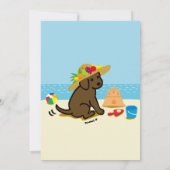 Schokolade Labrador Puppy-Strohhalm Kinderdusche Einladung (Rückseite)