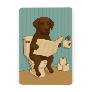 Schokolade Labrador Reading Newspapier auf der Toi Magnet