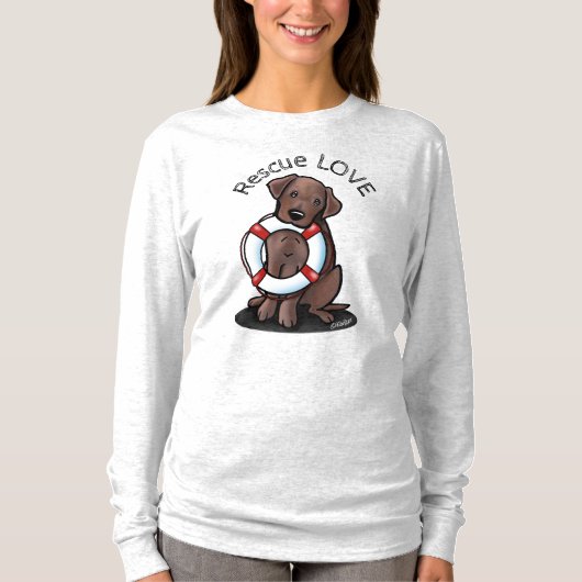 Schokolade Labrador Rescue T - Shirt (Vorderseite)