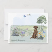 Schokolade Labrador Retrieve Hunde Monogramm und N Mitteilungskarte (Vorderseite)