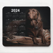Schokolade Labrador Retriever 2024 Kalender Mousepad (Vorne)