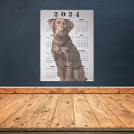 Schokolade Labrador Retriever 2024 Wall Calendar Poster