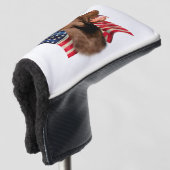 Schokolade Labrador Retriever American Flag Golf Headcover (3/4 Vorderseite)
