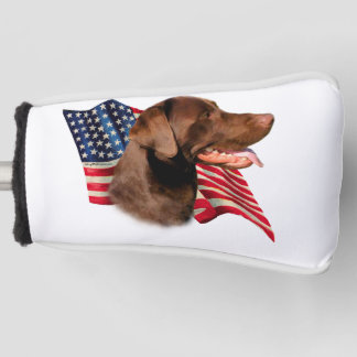 Schokolade Labrador Retriever American Flag Golf Headcover