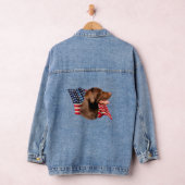 Schokolade Labrador Retriever American Flag Jeansjacke (Hangar)