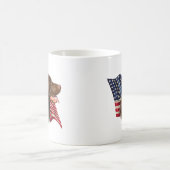 Schokolade Labrador Retriever American Flag Kaffeetasse (Mittel)