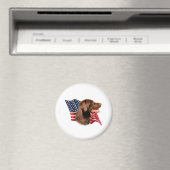 Schokolade Labrador Retriever American Flag Magnet (In Situ (Geschirrspüler))