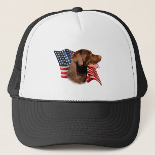 Schokolade Labrador Retriever American Flag Truckerkappe