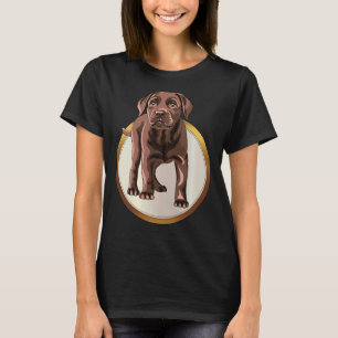 Schokolade Labrador Retriever auf einer weißen Gol T-Shirt