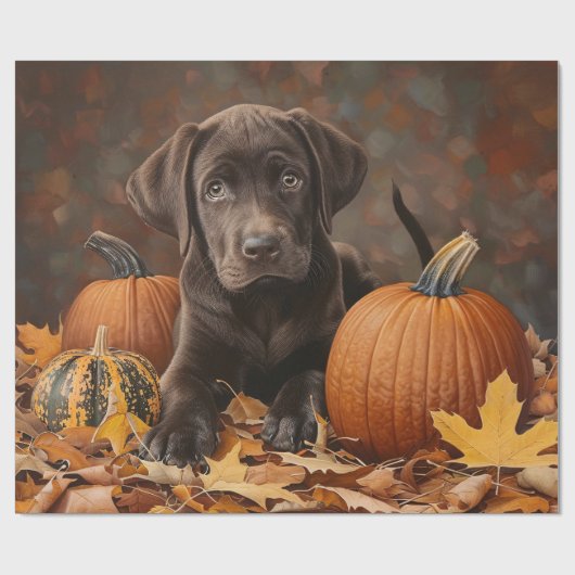 Schokolade Labrador Retriever Autumn Decoupage Geschenkpapier (Flach)