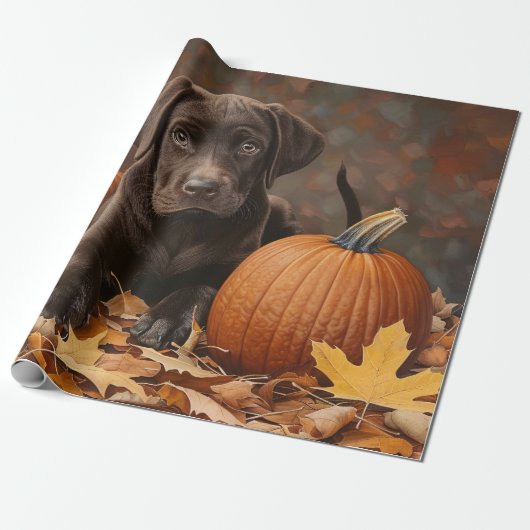 Schokolade Labrador Retriever Autumn Decoupage Geschenkpapier (Ungerollt)