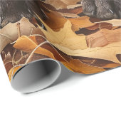 Schokolade Labrador Retriever Autumn Decoupage Geschenkpapier (Rolleneckpunkt)