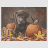 Schokolade Labrador Retriever Autumn Decoupage Seidenpapier (Vorderseite)