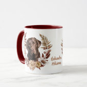 Schokolade Labrador Retriever Autumn Kreath Tasse (Vorderseite Links)