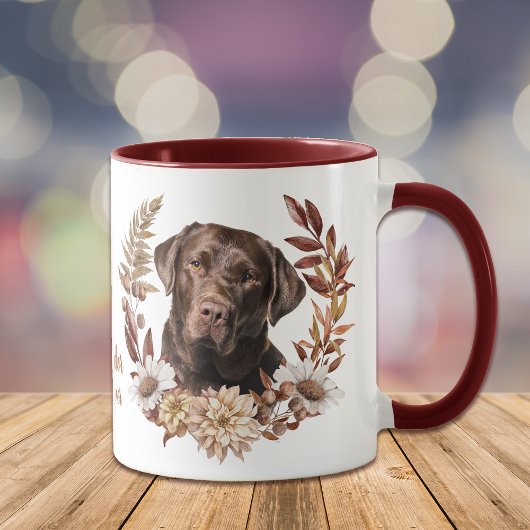 Schokolade Labrador Retriever Autumn Kreath Tasse