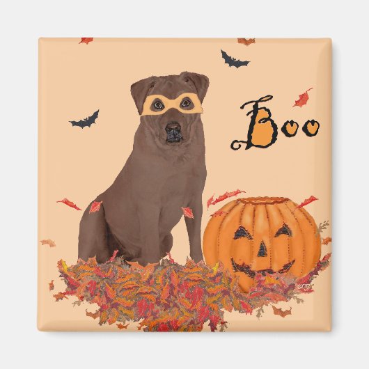 Schokolade Labrador Retriever Boo! Magnet (Vorne)