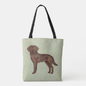 Schokolade Labrador Retriever Braun Labrador Grün Tasche (Rückseite)