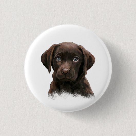 Schokolade Labrador Retriever Brown Button (Vorderseite)