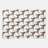 Schokolade Labrador Retriever Cartoon Dog Muster Geschirrtuch (Horizontal)