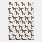 Schokolade Labrador Retriever Cartoon Dog Muster Geschirrtuch (Vertikal)