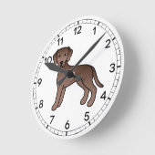 Schokolade Labrador Retriever Cartoon Dog Zeichnen Runde Wanduhr (Winkel)