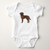 Schokolade Labrador Retriever Cartoon Labrador Dog Baby Strampler (Vorderseite)