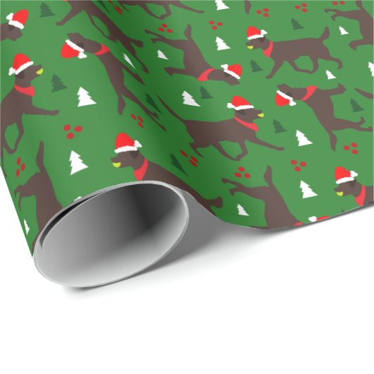 Schokolade Labrador Retriever Choc Labradors Weihn Geschenkpapier (Rolleneckpunkt)