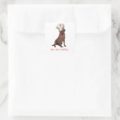 Schokolade Labrador Retriever Cooking Quadratischer Aufkleber (Tasche)