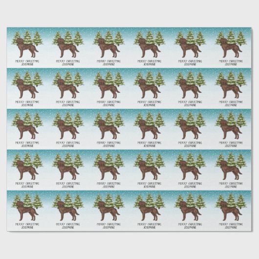 Schokolade Labrador Retriever Custom Text Geschenkpapier (Flach)
