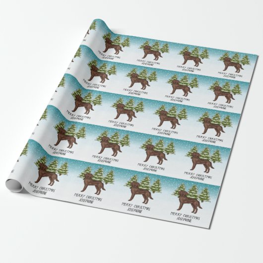 Schokolade Labrador Retriever Custom Text Geschenkpapier (Ungerollt)