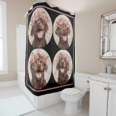 Schokolade Labrador Retriever Dog Black Pink Duschvorhang (Beispiel)