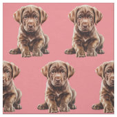 Schokolade Labrador Retriever Dog Fabric Stoff (Muster)