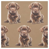 Schokolade Labrador Retriever Dog Fabric Stoff (Muster)