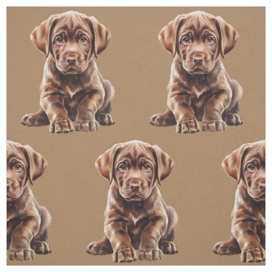 Schokolade Labrador Retriever Dog Fabric Stoff (Muster)