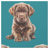Schokolade Labrador Retriever Dog Fabric Stoff (Nahaufnahme)