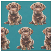 Schokolade Labrador Retriever Dog Fabric Stoff (Muster)