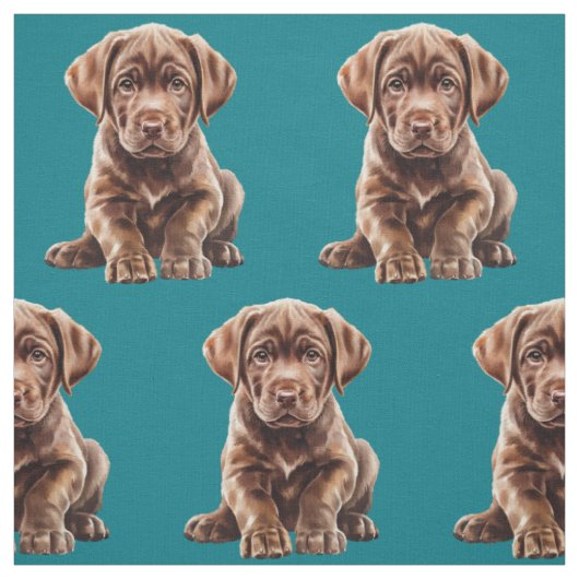 Schokolade Labrador Retriever Dog Fabric Stoff (Muster)