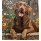 Schokolade Labrador Retriever Dog Garden Duschvorhang (Vorderseite)