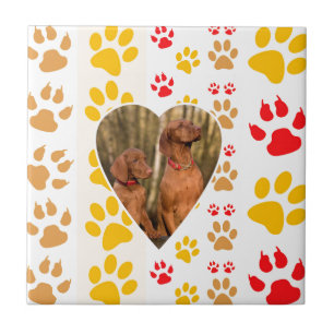 Schokolade Labrador Retriever Dog Hearts Paw Print Fliese