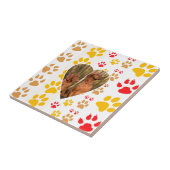Schokolade Labrador Retriever Dog Hearts Paw Print Fliese (Seite)