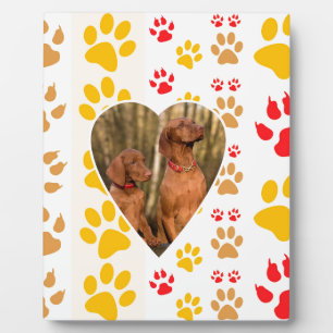 Schokolade Labrador Retriever Dog Hearts Paw Print Fotoplatte
