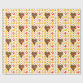Schokolade Labrador Retriever Dog Hearts Paw Print Geschenkpapier (Flach)