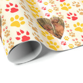 Schokolade Labrador Retriever Dog Hearts Paw Print Geschenkpapier (Rolleneckpunkt)