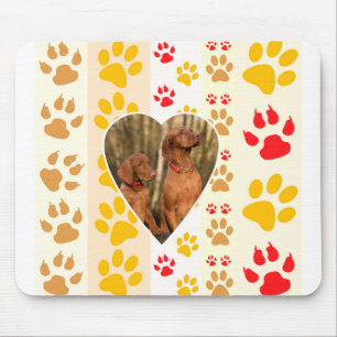 Schokolade Labrador Retriever Dog Hearts Paw Print Mousepad